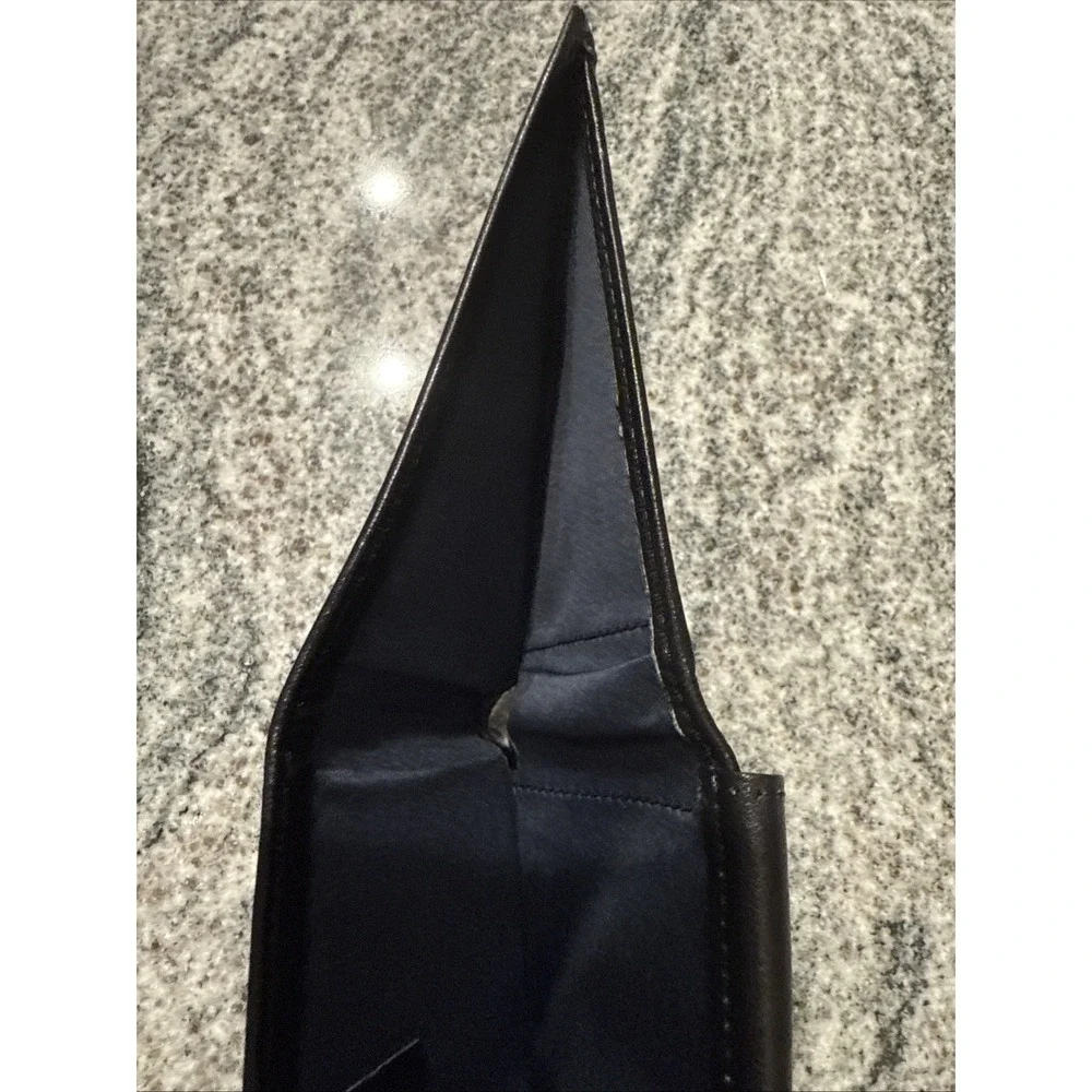 Steve Madden Men's Bi‎ - Fold Black Leather Wallet With Flip ID RFID Card Holder
